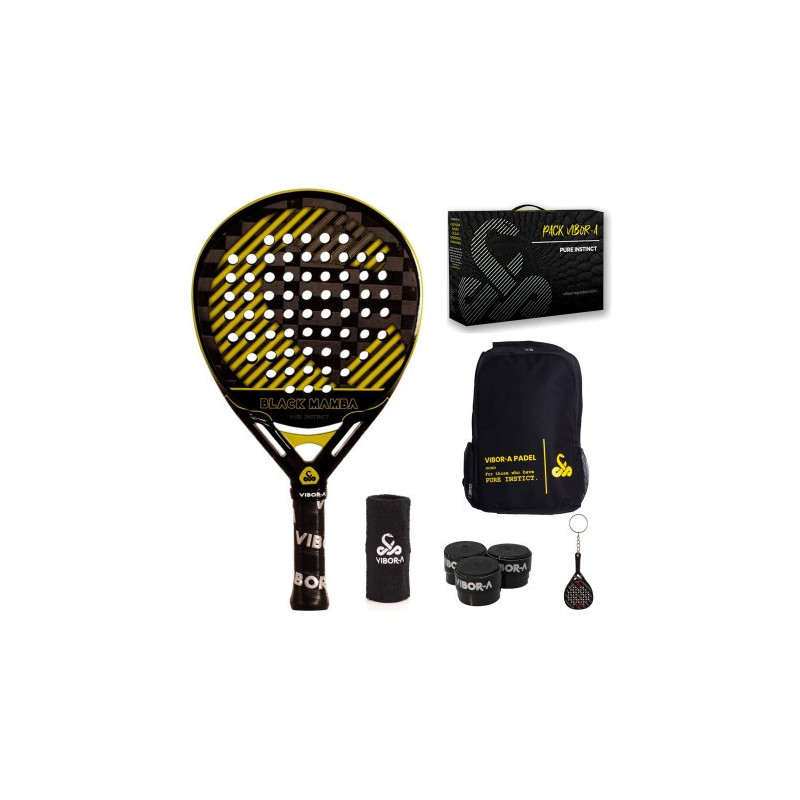 PACK PALA DE PÁDEL VIBOR-A BLACK MAMBA EVO PRO BLACK PACK PALA DE PÁDEL VIBOR-A BLACK MAMBA EVO PRO BLACK