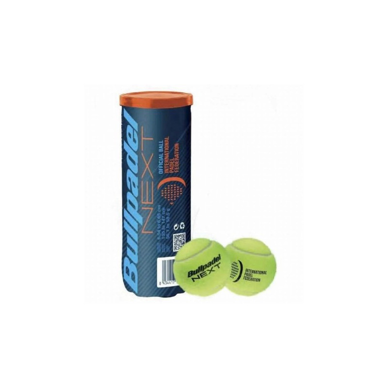BOTE DE 3 PELOTAS DE PÁDEL BULLPADEL FIP NEXT BOTE DE 3 PELOTAS DE PÁDEL BULLPADEL FIP NEXT