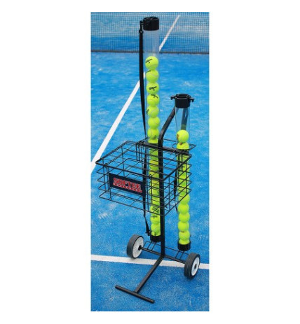 CARRO PORTAPELOTAS TENIS / PÁDEL 80 PELOTAS NEGRO